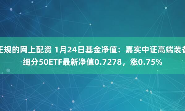 正规的网上配资 1月24日基金净值：嘉实中证高端装备细分50ETF最新净值0.7278，涨0.75%